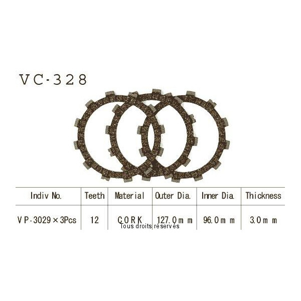 Disques garnis d'embrayage VC328