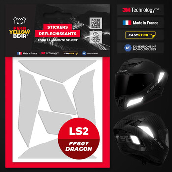 Stickers réfléchissants LS2 FF807 Dragon™ Fear The Yellow Bear